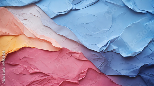 Wallpaper Mural blue and red crumpled  layers of paper Torontodigital.ca