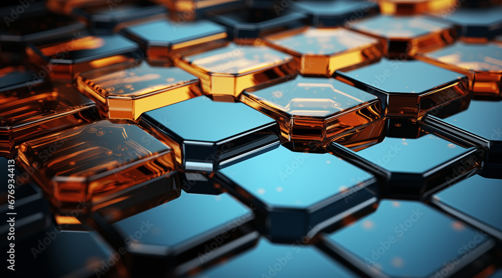 black and orange hexagon block landscape black and orange hexagon block landscape