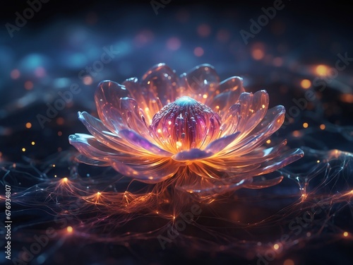 Luminous Mystical Flower in Ethereal Lights