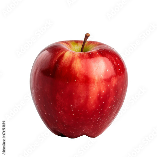 A full-body apple graphic is displayed against a transparent backdrop, showcasing its vibrant color and intact shape.