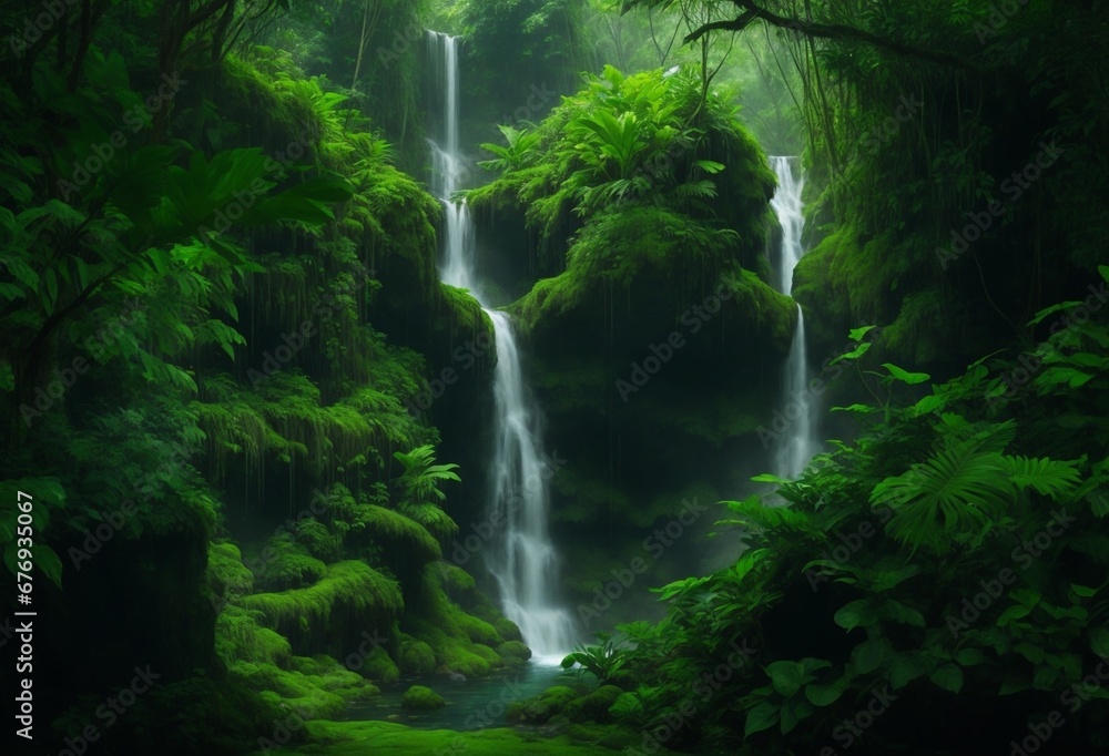 waterfall in the jungle