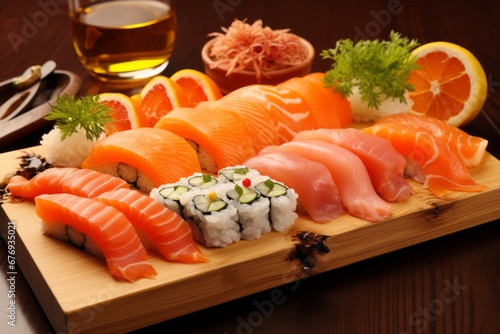 Delicious and Freshly Prepared Sushi Served in a Cozy Cafe with Traditional Japanese Flair