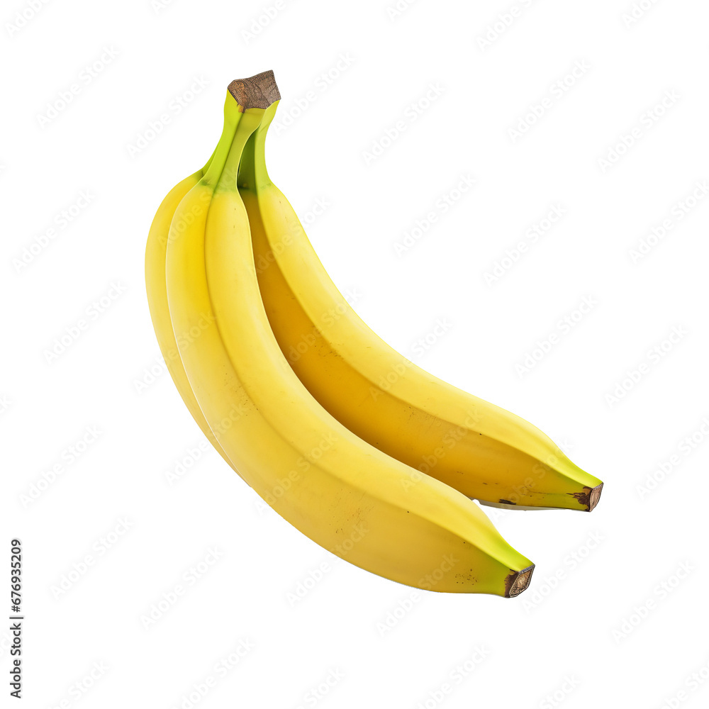 A full-body banana graphic with complete contour is presented against a transparent backdrop, showcasing its yellow form in detail.