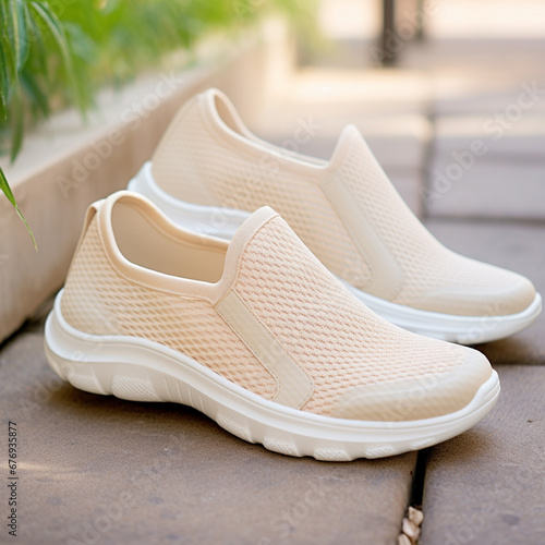 beige slip on without laces