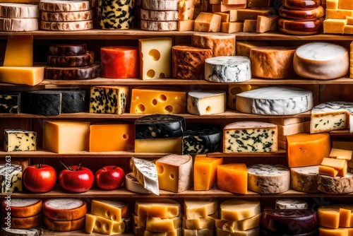 different varieties of Russian cheese.