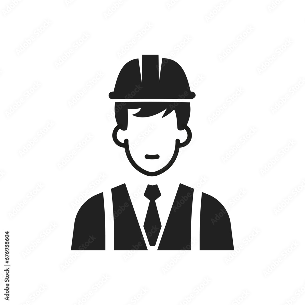 Construction engineer. Service Engineer Icon. Architect. Vector illustration