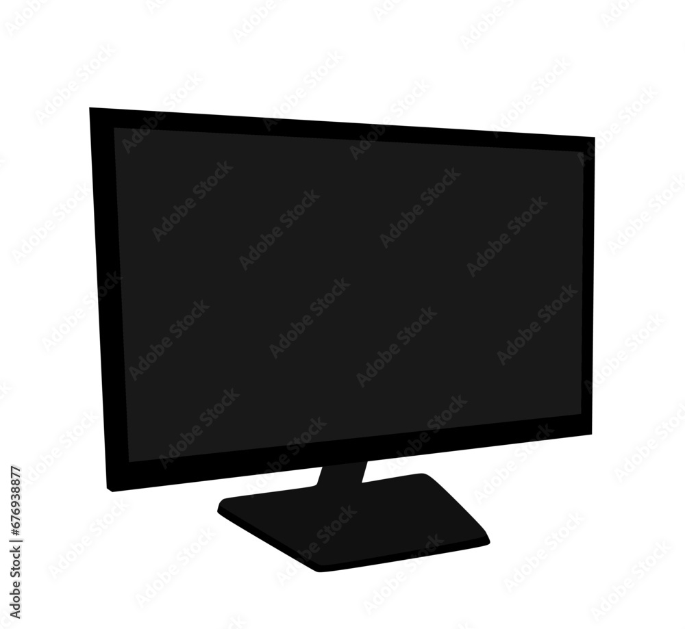 Flat plasma television vector silhouette illustration isolated on white background. Modern TV symbol. Flat plasma television vector silhouette illustration isolated on white background. Modern TV symbol.