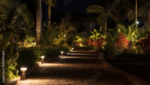 Contemporary outdoor led lighting systems transforming a modern backyard into an enchanting oasis
