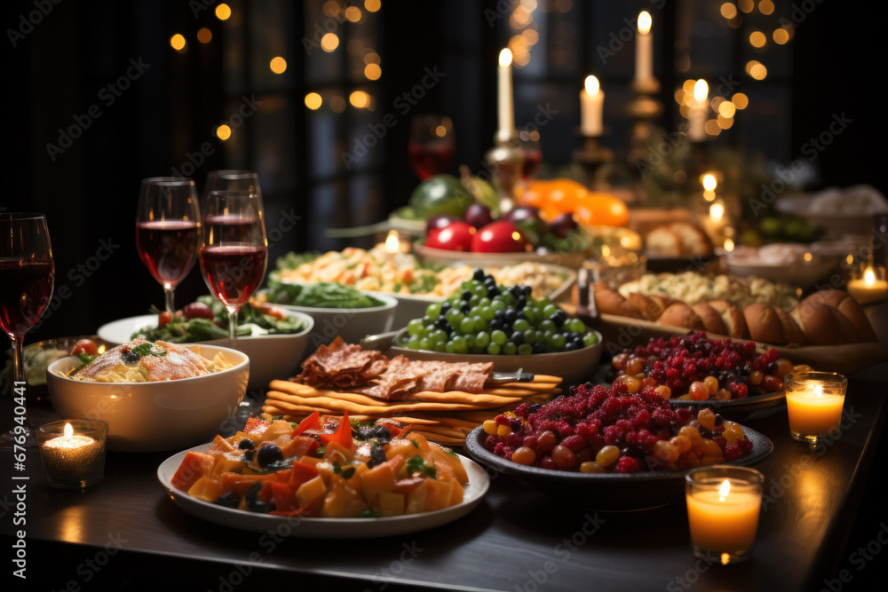 Festive Feast: A Culinary Wonderland of Joy, Bringing Loved Ones Together for a Merry Christmas Celebration (AI Generated) 