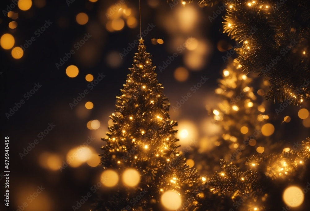 golden christmas tree with lights golden christmas tree with lights