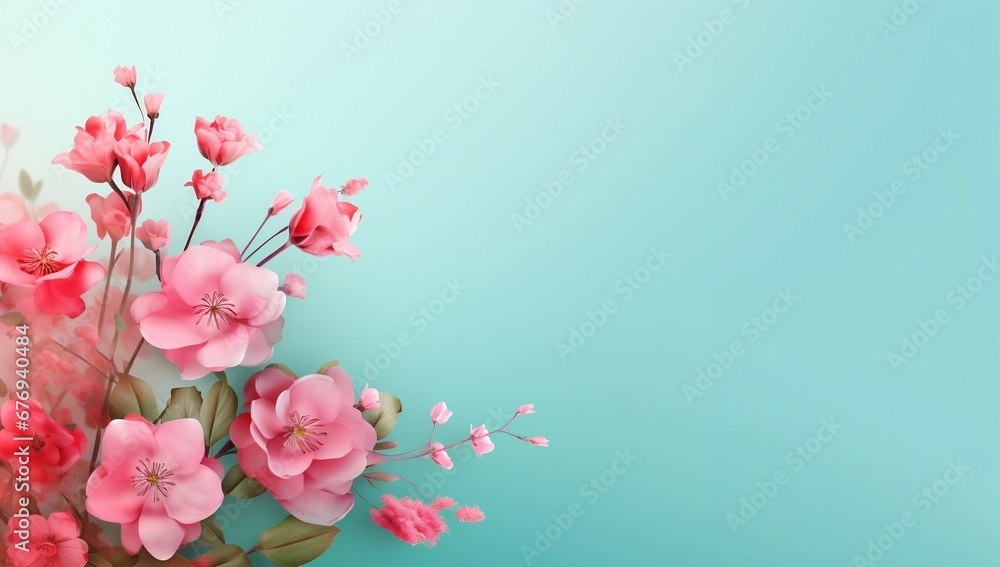 Spring flowers isolated background