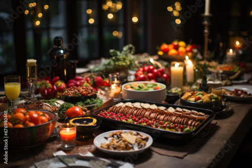 Festive Feast: A Culinary Wonderland of Joy, Bringing Loved Ones Together for a Merry Christmas Celebration (AI Generated) 