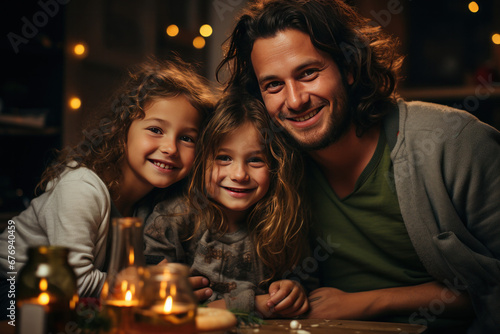 Harmony and Joy: Cherished Moments Around the Festive Table with Loved Ones During Christmas Celebrations (AI Generated) 