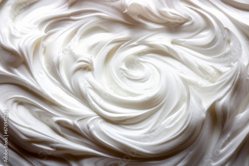 White texture of whipped cream, homemade sour cream or hand cream. Detailed pure creamy background