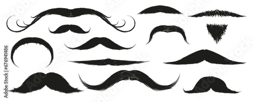 Collection of men's mustaches vector illustration