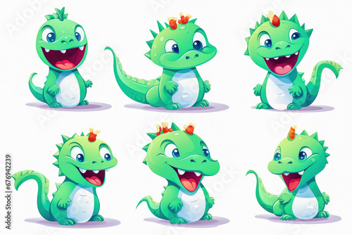 New year emoji of funny dragon. Cartoon style  New Year  Christmas.