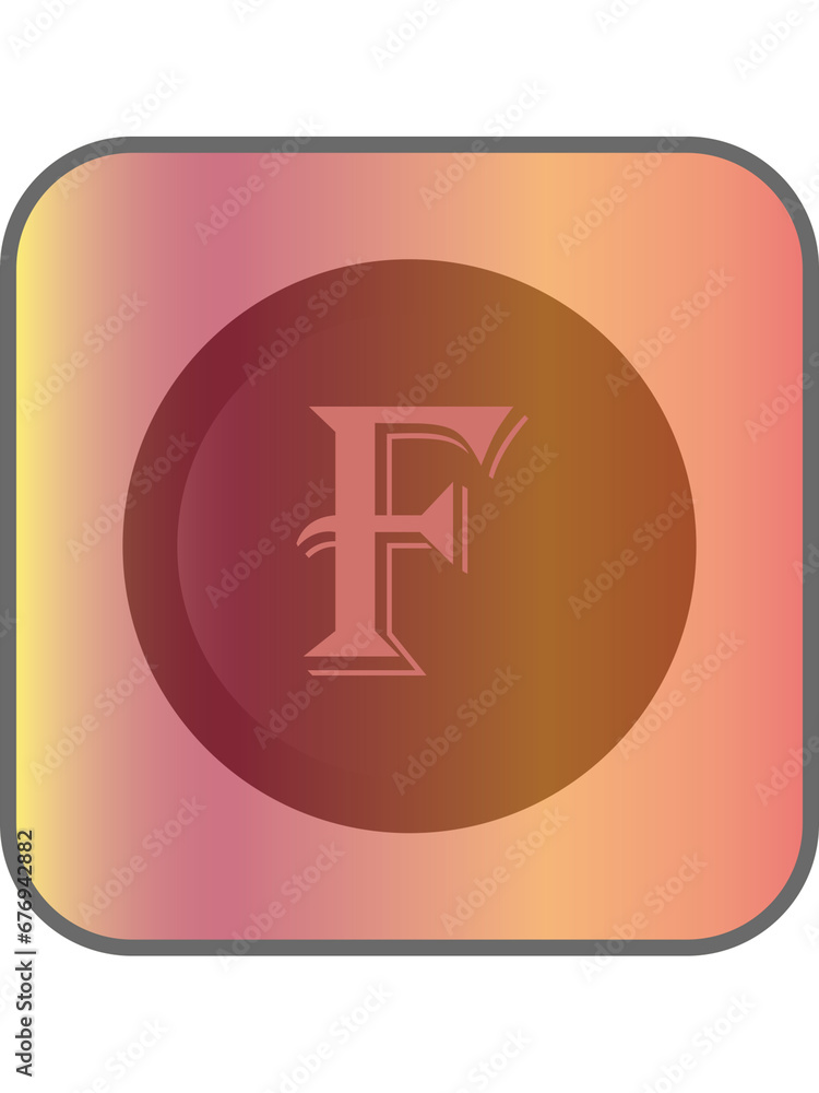 Obraz premium Logo with the letter F. Pattern with the letter F. Design of the letter F