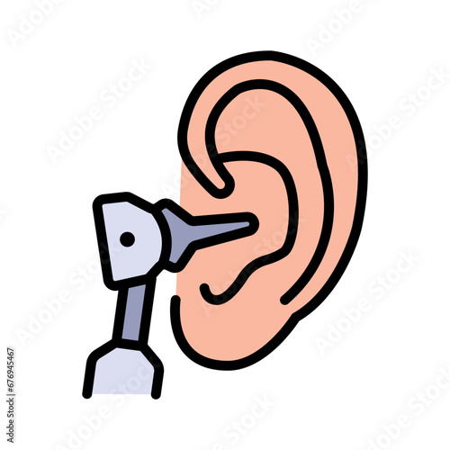 Otoscope color icon. High used Medical tool vector illustration template in trendy style. Graphic resources for many purposes.