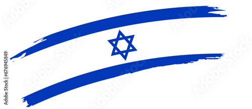 Israel Independence Day National Flag Brush Stroke