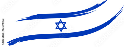 Israel Independence Day National Flag Brush Stroke