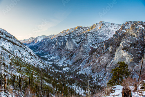Glacially Carved Canyon At Sunset photo