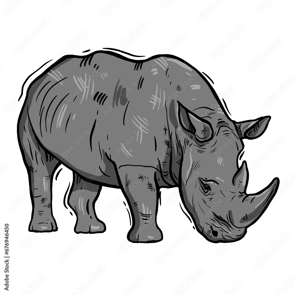 Fototapeta premium rhinoceros cartoon illustration