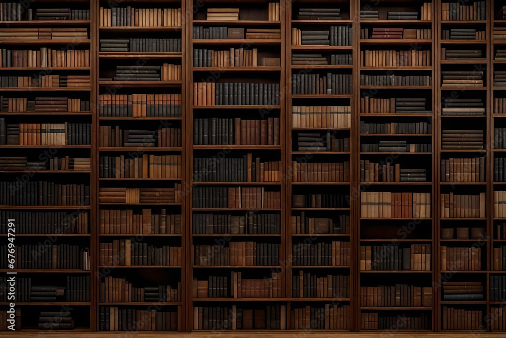 A minimalist wooden bookshelf filled with books.