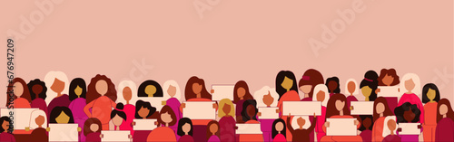 Concept on the theme of racism. Image of protesting people, equality. Black lives matter. Colored flat vector illustration. 