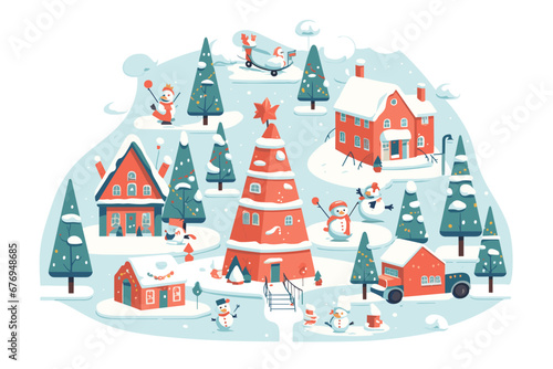A marvellous small village in the mountains at Christmas time