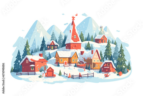 A marvellous small village in the mountains at Christmas time