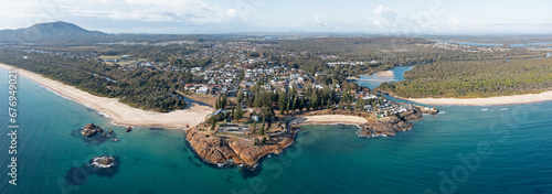 Aerial of the town of South West Rocks on the New South Wales north coast, Australia. photo