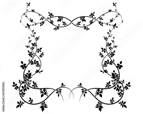 graceful frame of climbing plants roses and ivy.