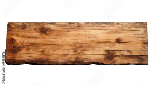 Rustic wooden plank isolated on white created with Generative AI