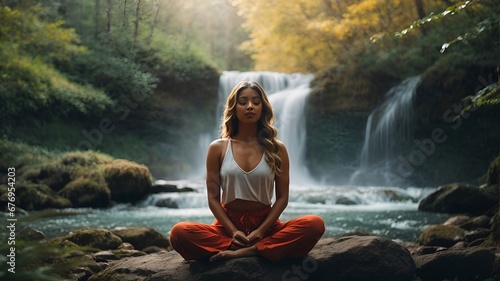 yoga meditation in the forest