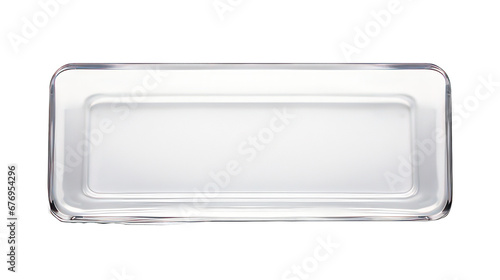 Crystal plate in rectangle form isolated on white created with Generative AI