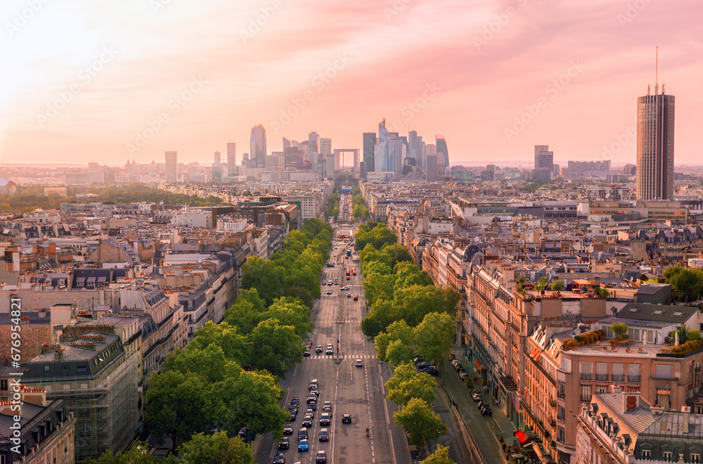 Paris from the roof of the Triumphal Arch - obrazy, fototapety, plakaty 