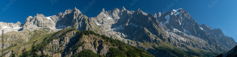 South View of the Grandes Jorasses, Mont Blanc massif, in Summer South View of the Grandes Jorasses, Mont Blanc massif, in Summer