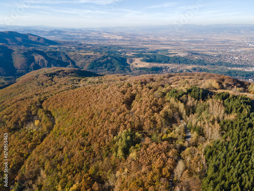 Aerial Autumn view of Vitosha Mountain, Bulgaria © Stoyan Haytov