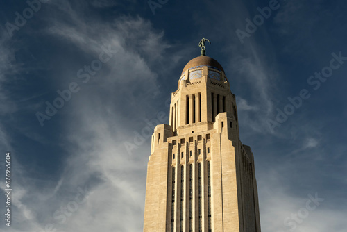 State Capitol Building at sunset; Lincoln, Nebraska