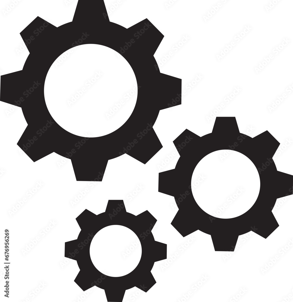 illustration of setting icon, gear symbol