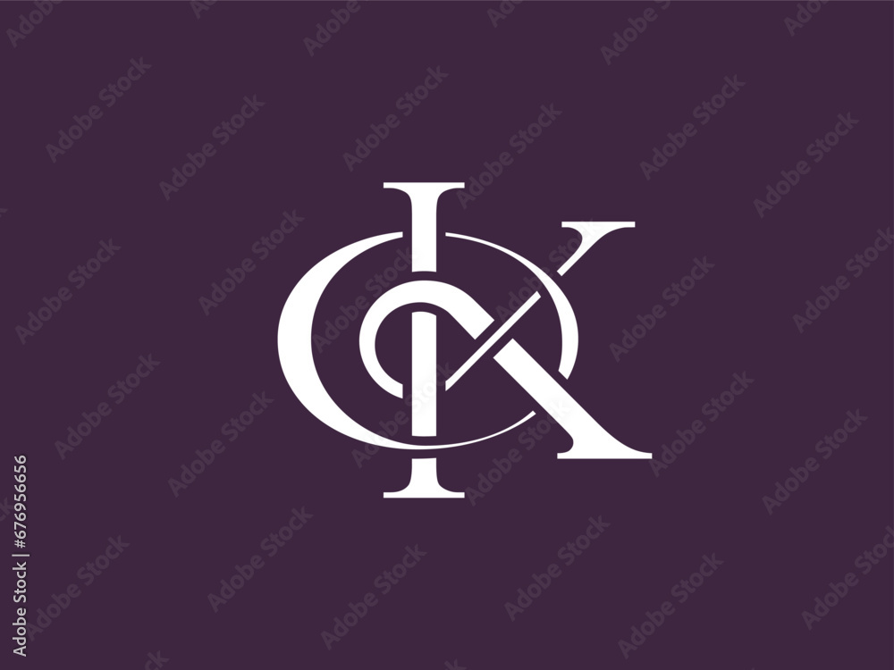 Monogram OK or KO logo is luxurious, mature and classic modern style. By combining the two letters in a unique, simple and eye-catching way. Suitable for initials, signatures, personal logos, fashion  - obrazy, fototapety, plakaty 