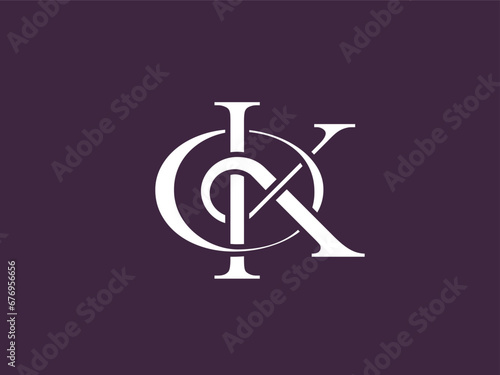 Monogram OK or KO logo is luxurious, mature and classic modern style. By combining the two letters in a unique, simple and eye-catching way. Suitable for initials, signatures, personal logos, fashion  photo