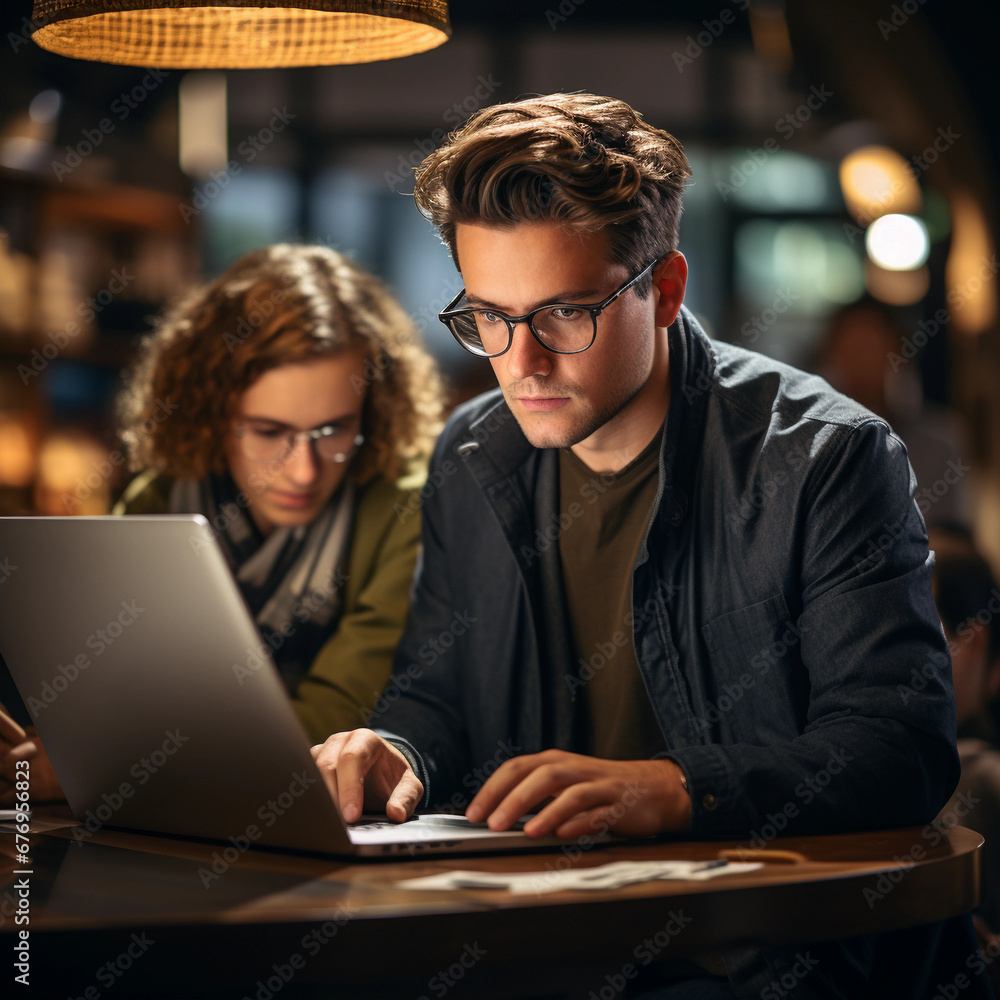 A student at a university lecture with a laptop A student at a university lecture with a laptop