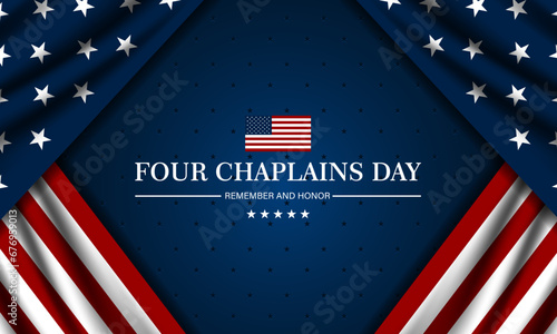 Four Chaplains Day February 03 Background Vector Illustration