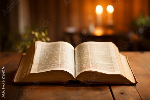 Holy Scripture. Religious concept with selective focus and copy space © top images