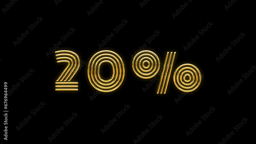 Obraz premium Discount icon symbol gold golden cut out isolated