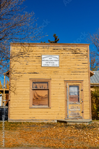 Store fronts, Rowley Ghost Town. Rowley, Alberta, Canada photo