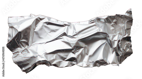 Ripped piece of aluminium foil isolated on white created with Generative AI