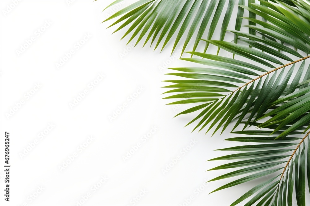 Palm on a white background with space for naming and branding. Palm on a white background with space for naming and branding.
