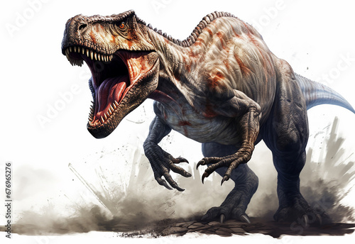 dinossauro Trex isolado em fundo branco  © Alexandre
